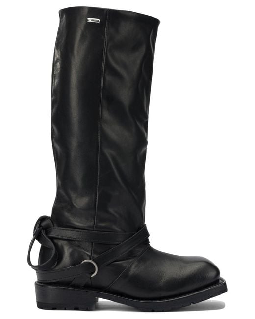 Our Legacy Black "Cattle Hide" Knee Boots