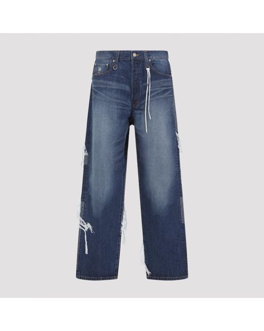 MASTERMIND WORLD Blue Patchwork Jeans for men