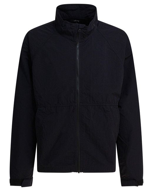 Men's Blue Stussy Warm Up Jacket
