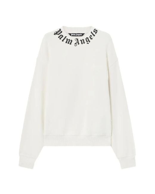 Men's White Neck Logo Regular Crew