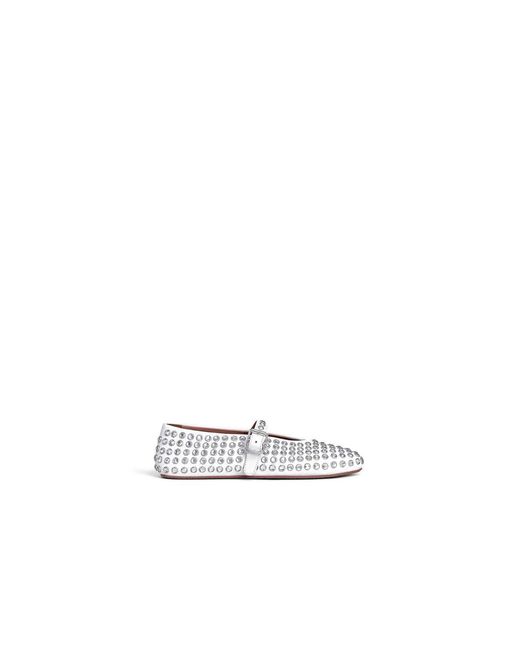 Alaïa White Rhinestone Ballerina