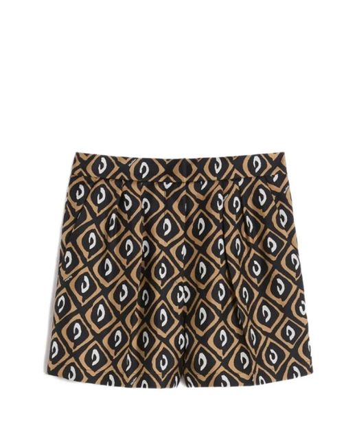 Max Mara Black Geometric Patterned Shorts