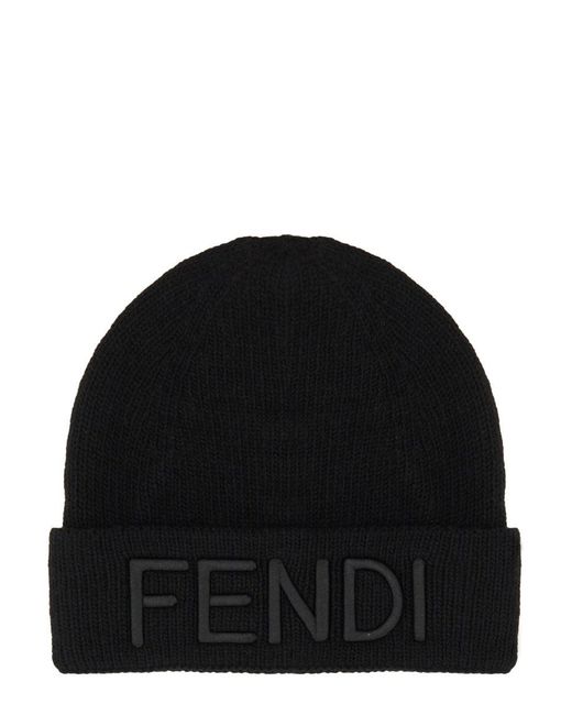 Fendi Black Luxurious Woolen Hat For for men