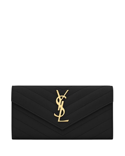 Saint Laurent Black Cassandre Wallet
