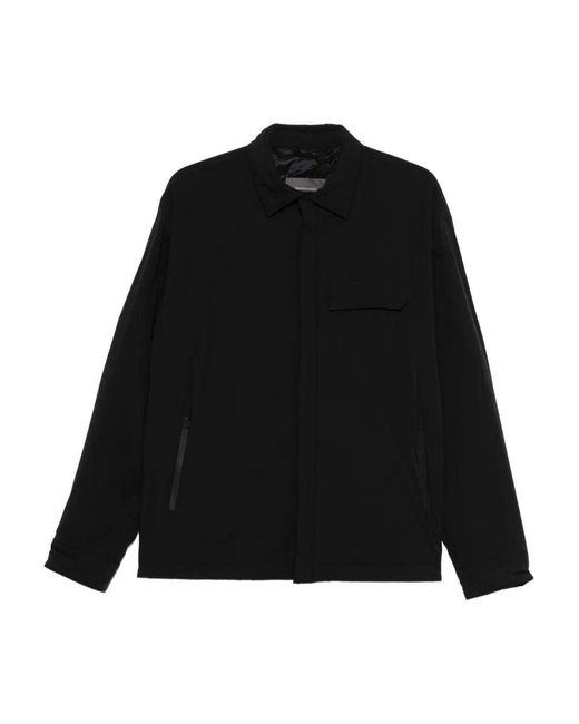 Herno Black Nylon Shirt Jacket Clothing for men