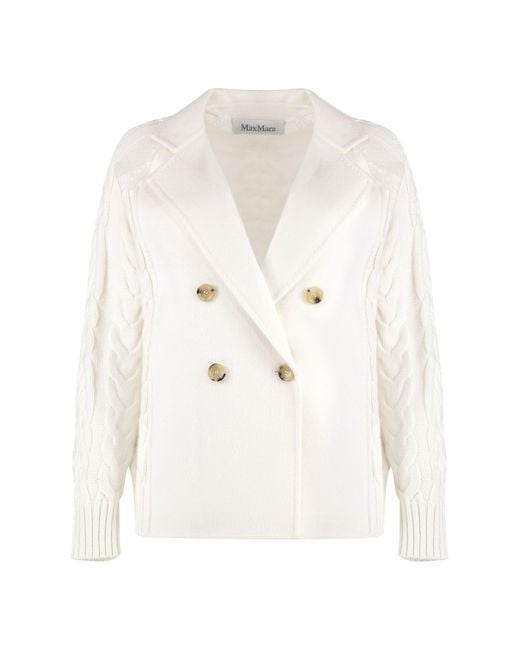 Max Mara Natural Micio Double-Breasted Wool Jacket