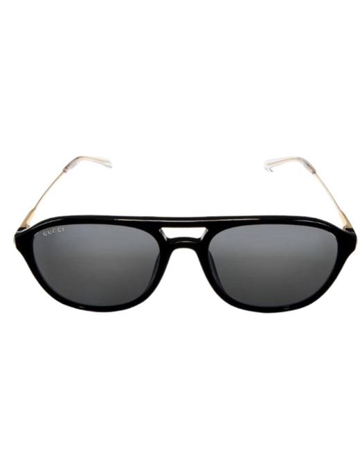 Gucci Black Rectangular Frame Polarized Sunglasses for men