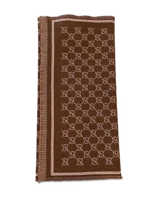 Gucci Brown Wool Blend Scarf