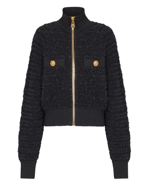 Balmain Blue Zipper Bomber Jacket