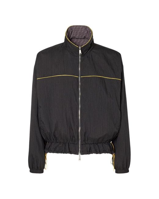 Fendi Black Reversible Nylon Windbreaker Jacket for men