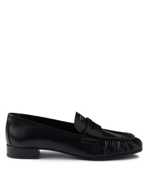 Prada Black Leather Loafers