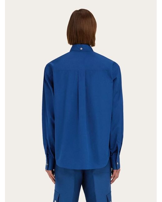 Ferragamo Blue Button Down Shirt for men