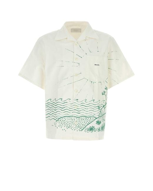 Men's White Printed Shirt