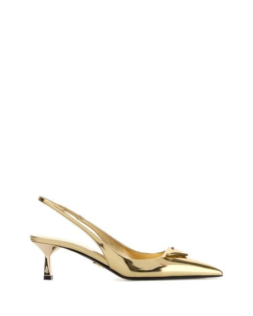 Prada Metallic Leather Pumps