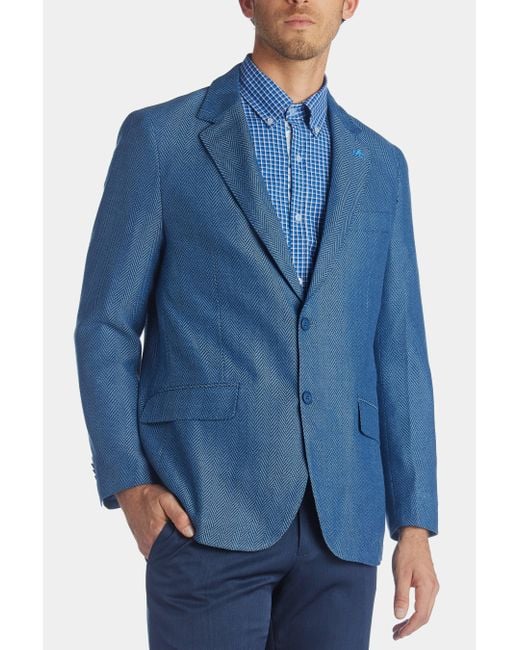 Tailorbyrd Classic Herringbone Sport Coat in Blue for Men Lyst