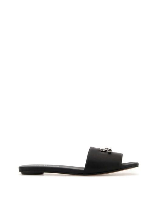 McQueen Black Leather Slippers