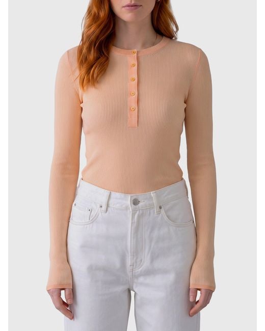 Chloé Blue Bleached Ribbed Top