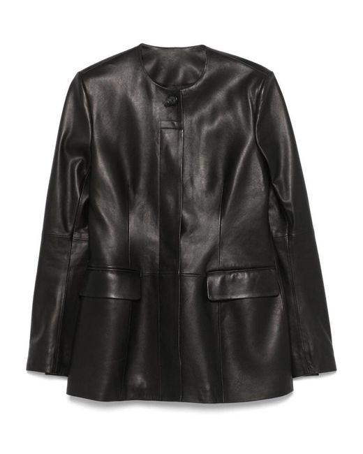 Totême Black Leather Jacket