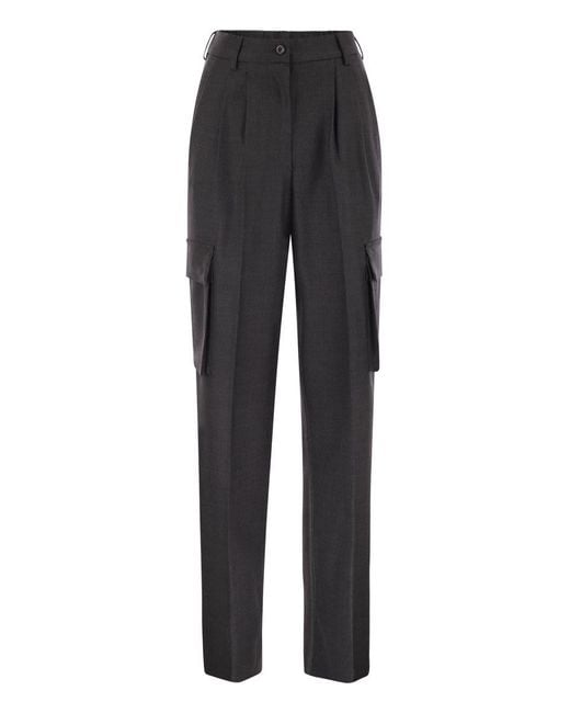 Herno Black Cargo Trousers