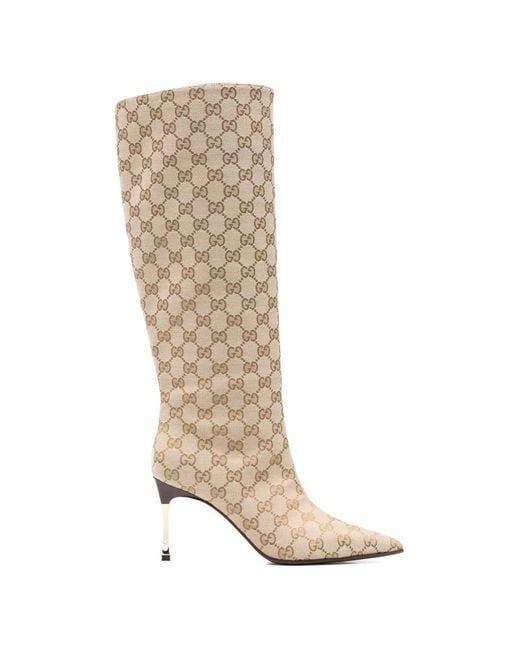 Gucci White Bombshell Gg Boots
