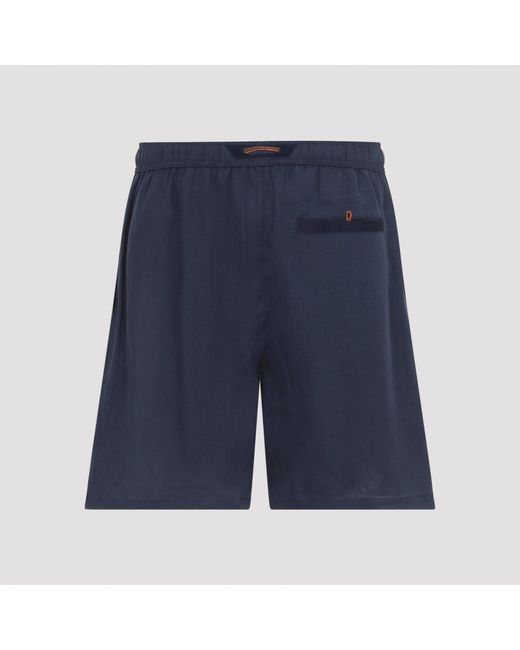 Sease Blue Hemp Drawstring Shorts for men