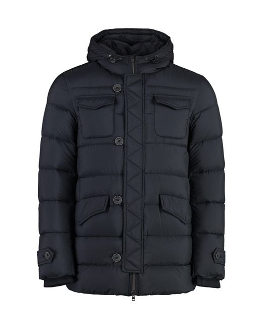 Herno Black Hooded Down Jacket for men