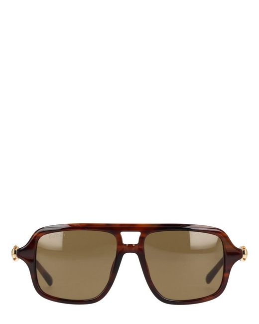 Gucci Gray "Navigator" Sunglasses for men