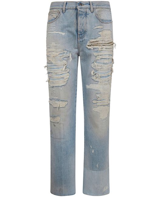 Amiri Blue "Repaired" Boot Cut Jeans