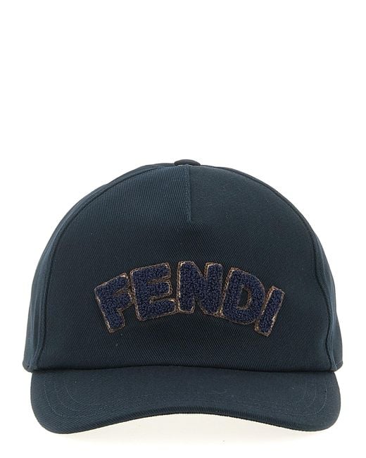 Fendi Blue Patch Cap for men