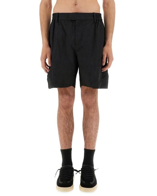 Represent Black Cargo Tech Shorts for men