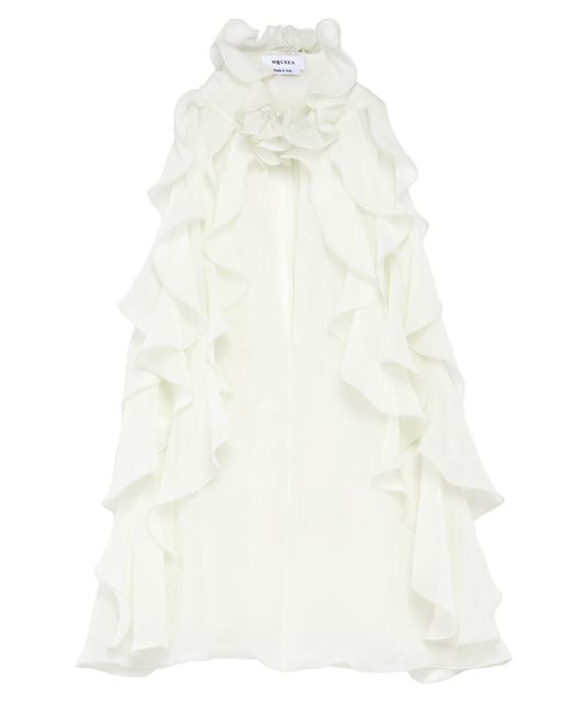 McQueen White Ruffled Top