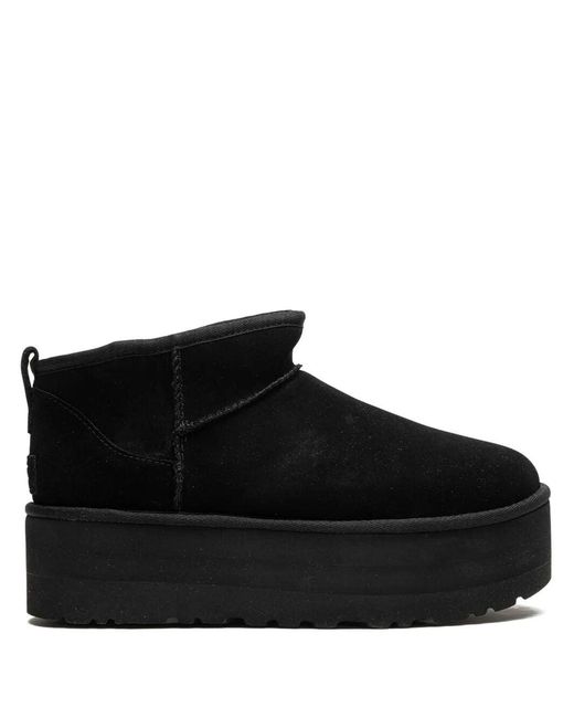 Ugg Black Classic Ultra Mini Platform Suede Classic Boots