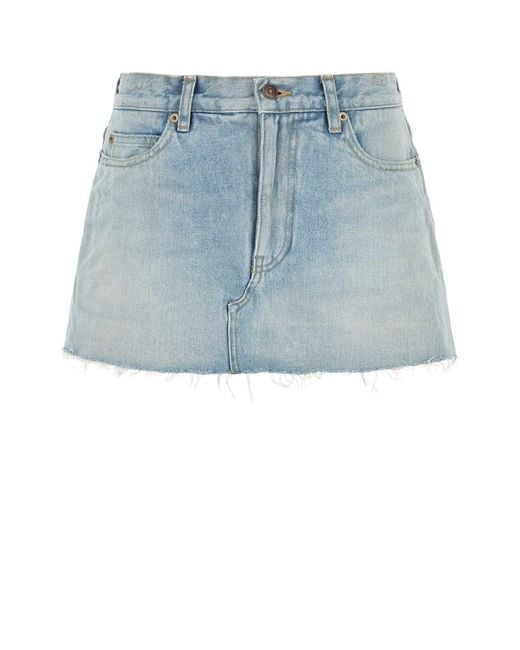 Balenciaga Blue Denim Pant-Skirt
