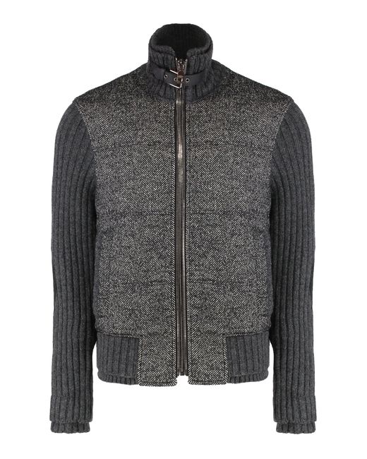 Dolce & Gabbana Black Pied-De-Poule Patterned Jacket for men