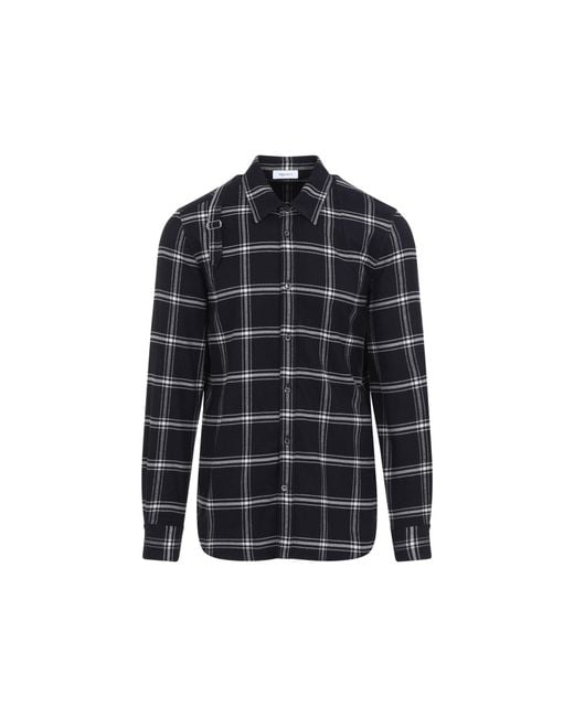 McQueen Black Shirt With Check Pattern for men