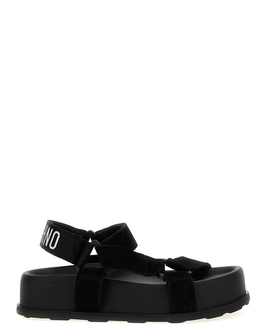 Moschino Black Suede Sandals
