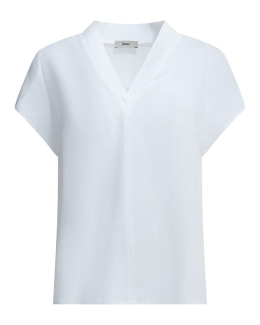 Herno White Viscose Blouse