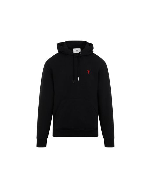 AMI Black Ami De Coeur Hoodie for men