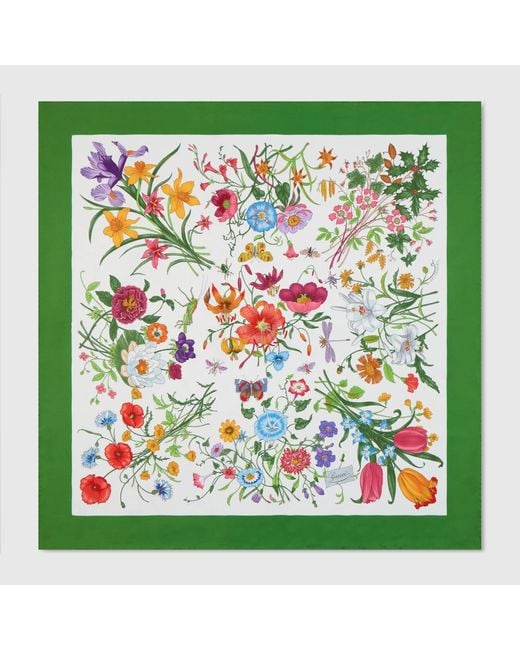 Women's Green Silk Scarf