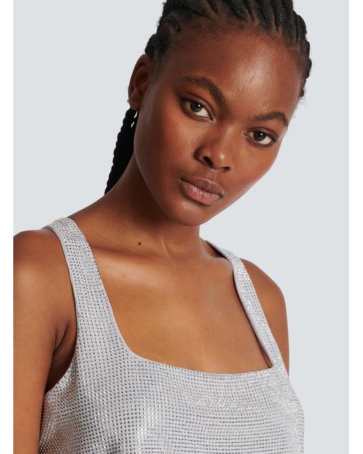 Balmain Purple Strassed Bra Top