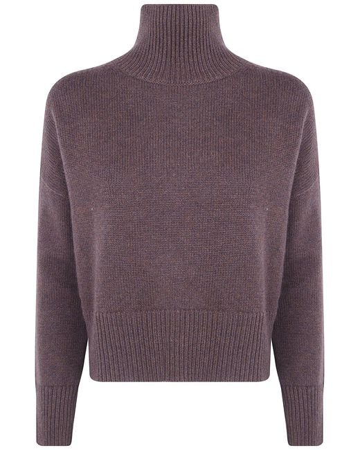 Kujten Purple "Ulla Crop" Turtle Neck