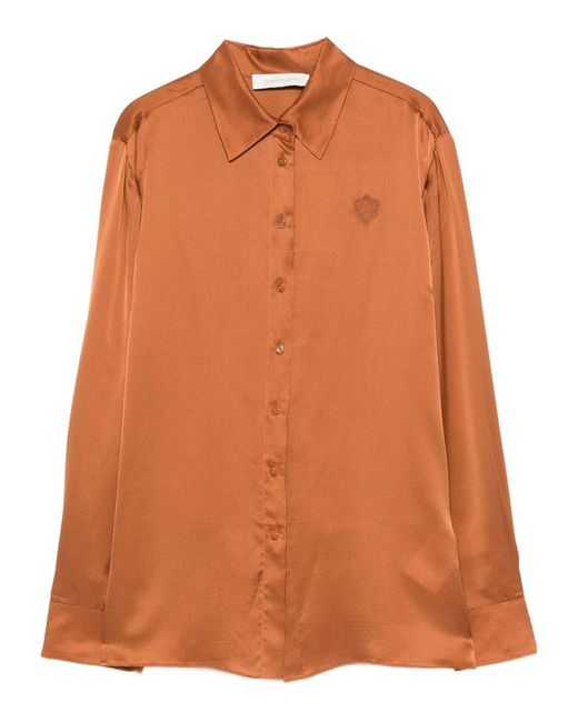 Zimmermann Orange Satin Silk Shirt