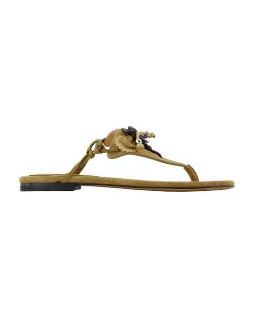 Isabel Marant Metallic Flip Flops