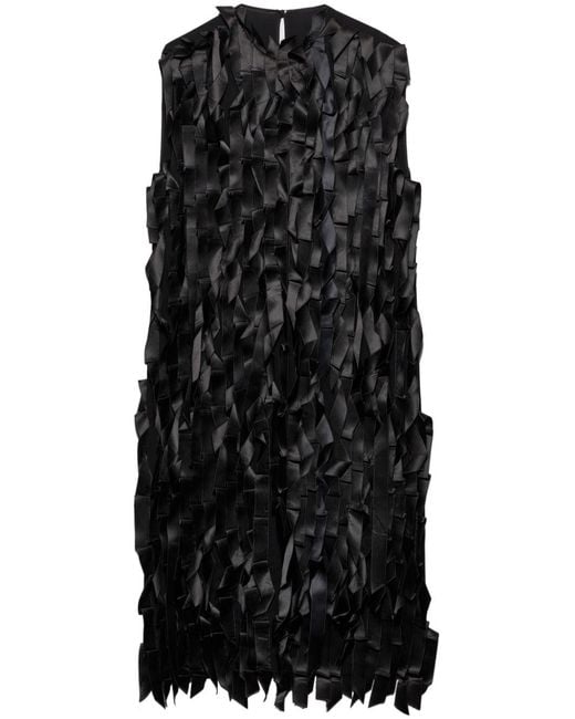 Women's Black Satin Sleeveless Dress