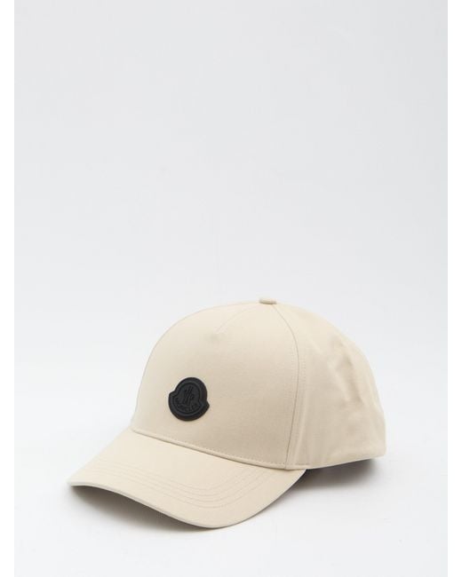 Moncler Natural Cotton Baseball Cap for men