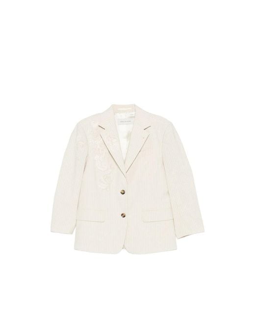 Dries Van Noten White Neutrals Jackets