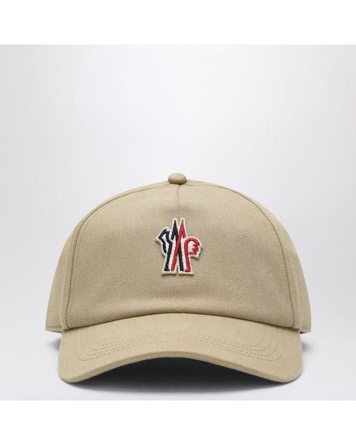 Moncler Natural Baseball Cap With Logo Patch for men