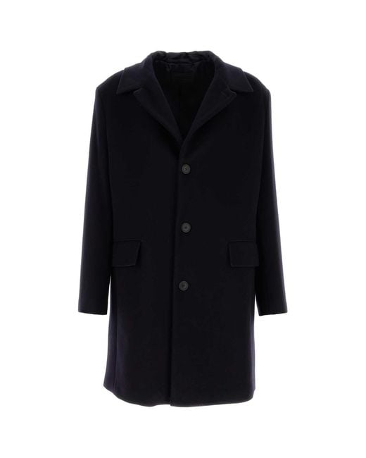 Prada Black Midnight Wool Blend Coat for men