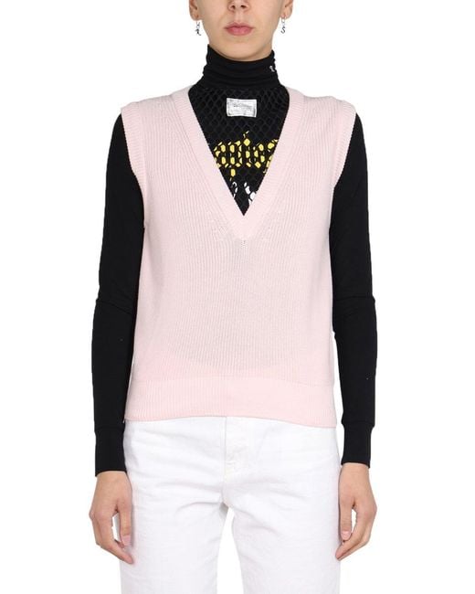 Raf Simons Pink Knitted Vest