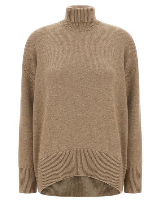 Women's Natural Sequin Sweater